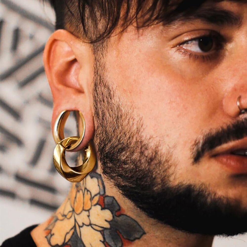 Hypoallergenic Stainless Steel Ear Hangers Gauges Plugs for Stretched Lobes - Picture 5 of 7
